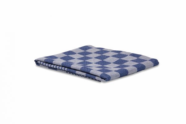 Theedoek geblokt Blauw/Wit