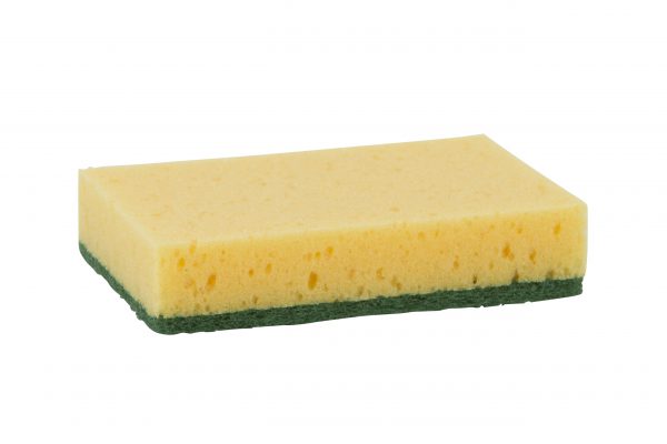 Schuurspons groen/geel klein