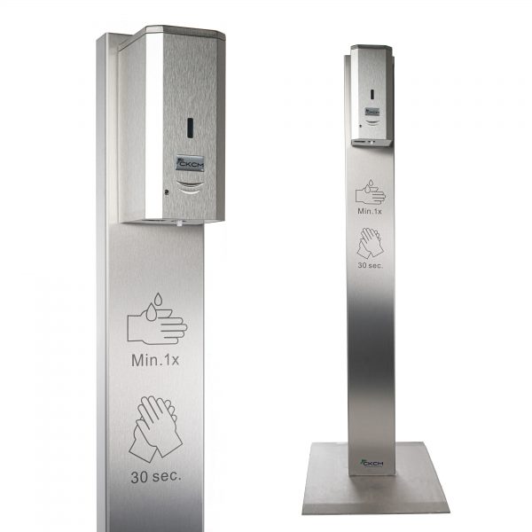 RVS Hygienezuil met RVS Mediclinics automatische dispenser