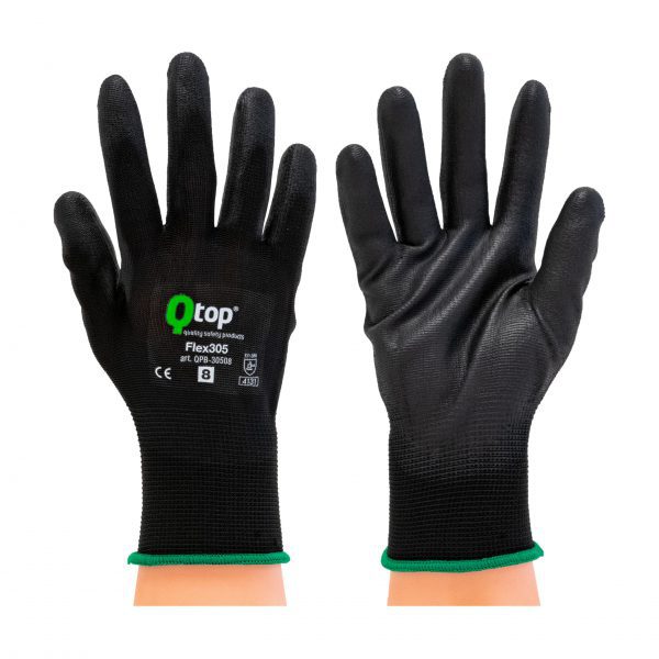 Q-top FLEX305 handschoen PU Zwart